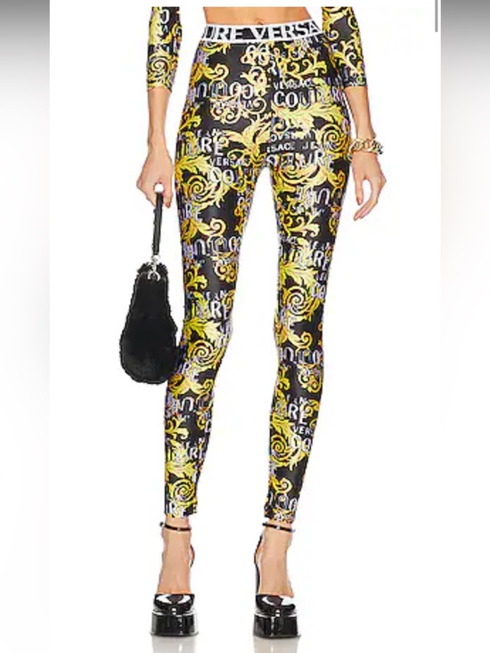 Versace Jeans Couture Pants - Versace Jeans Couture Leggings in Black, Gold and White